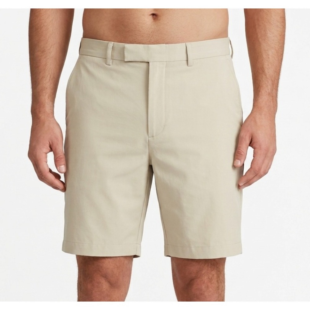 RLX Ralph Lauren‎ Golf Shorts Mens 34 Khaki Tan Performance Flat Front Athletic